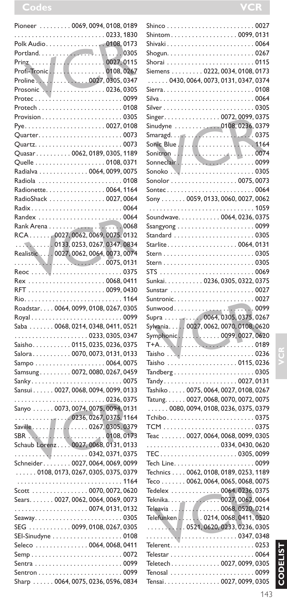 Philips Mando a distancia universal User Manual | Page 143 / 152