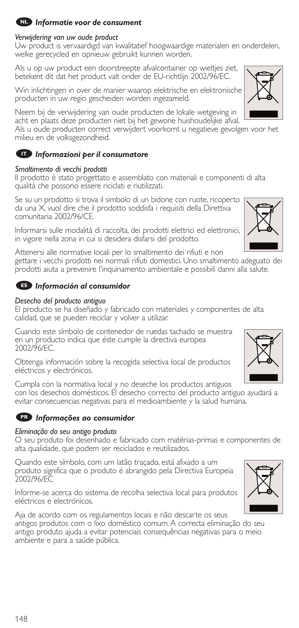 Philips Mando a distancia universal User Manual | Page 148 / 152