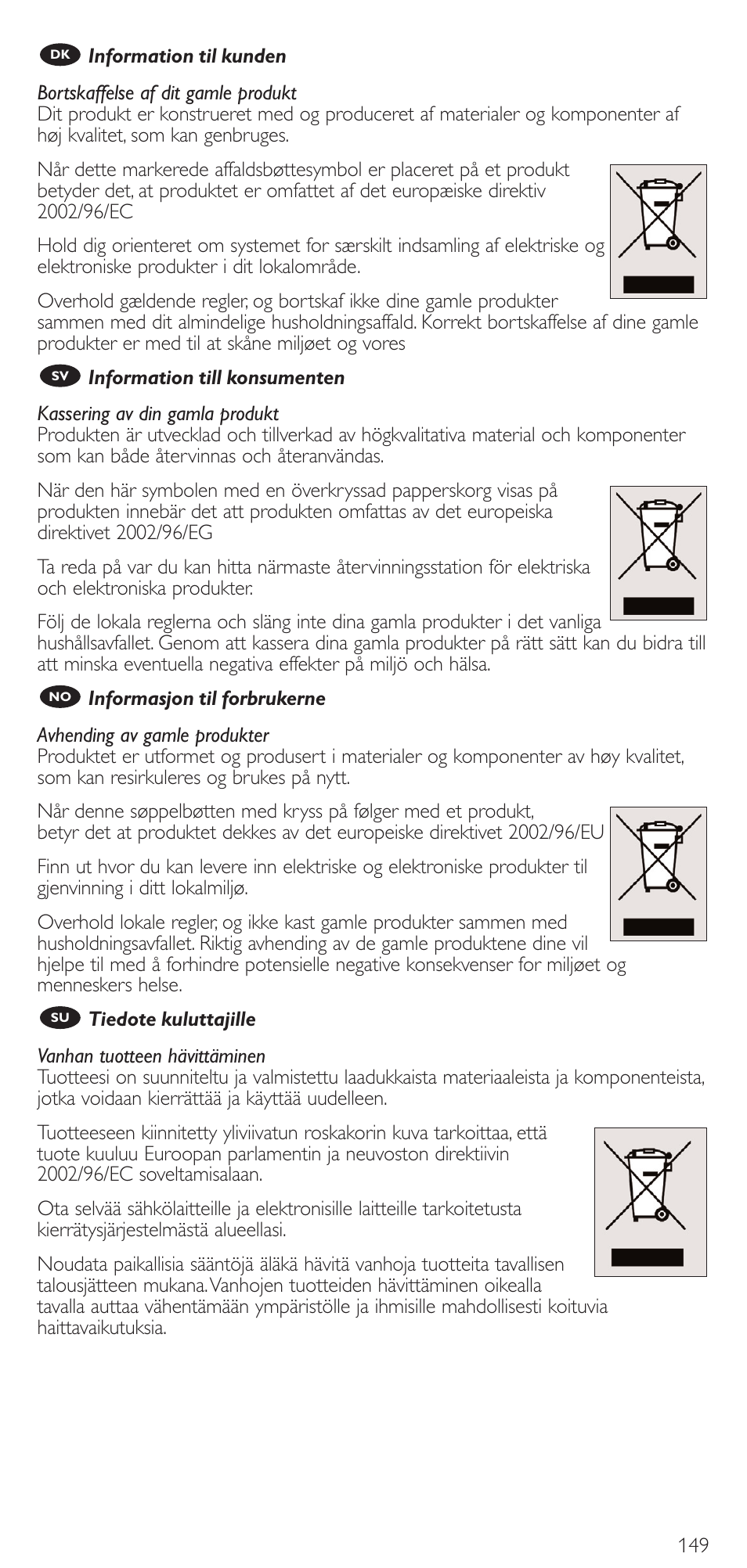 Philips Mando a distancia universal User Manual | Page 149 / 152