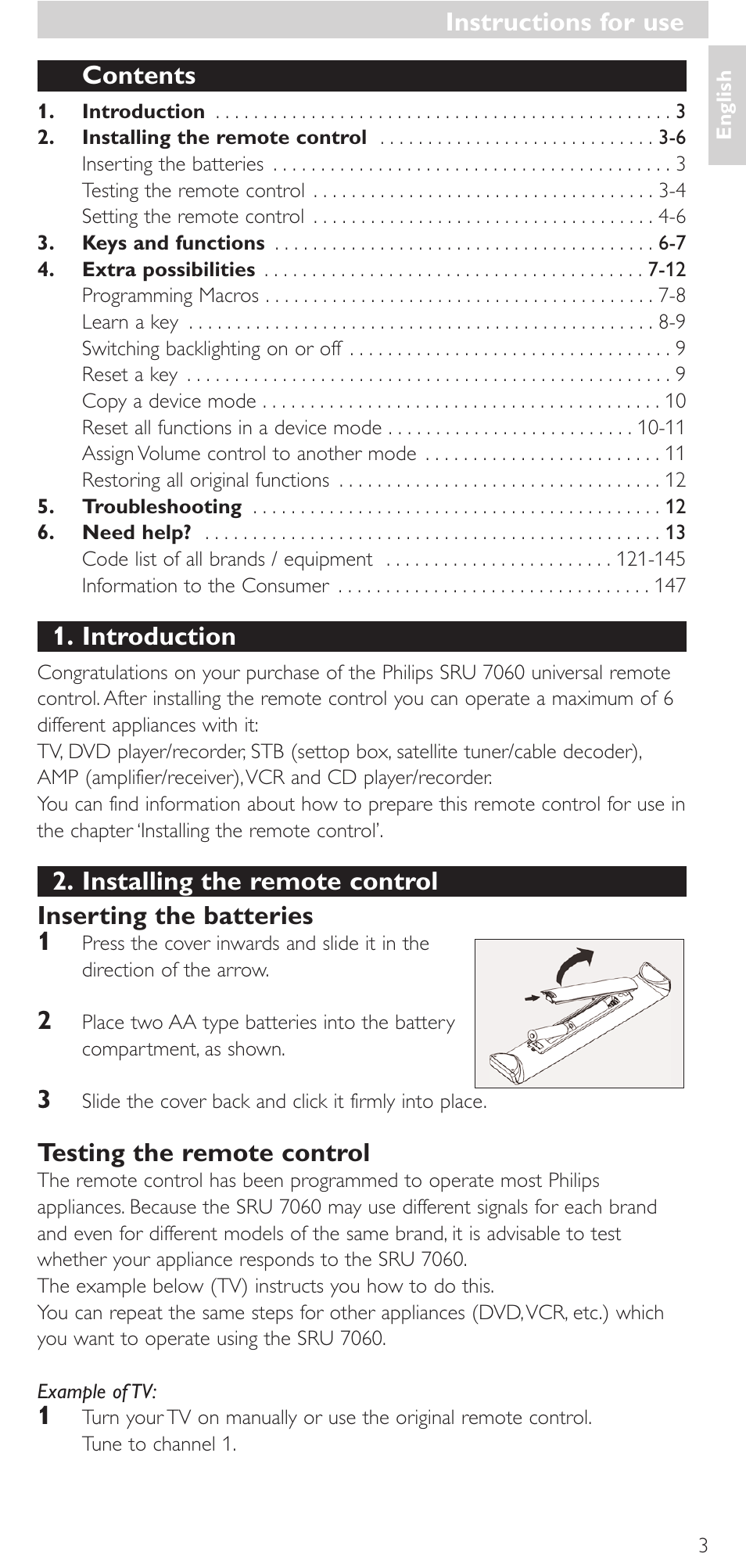 Philips Mando a distancia universal User Manual | Page 3 / 152