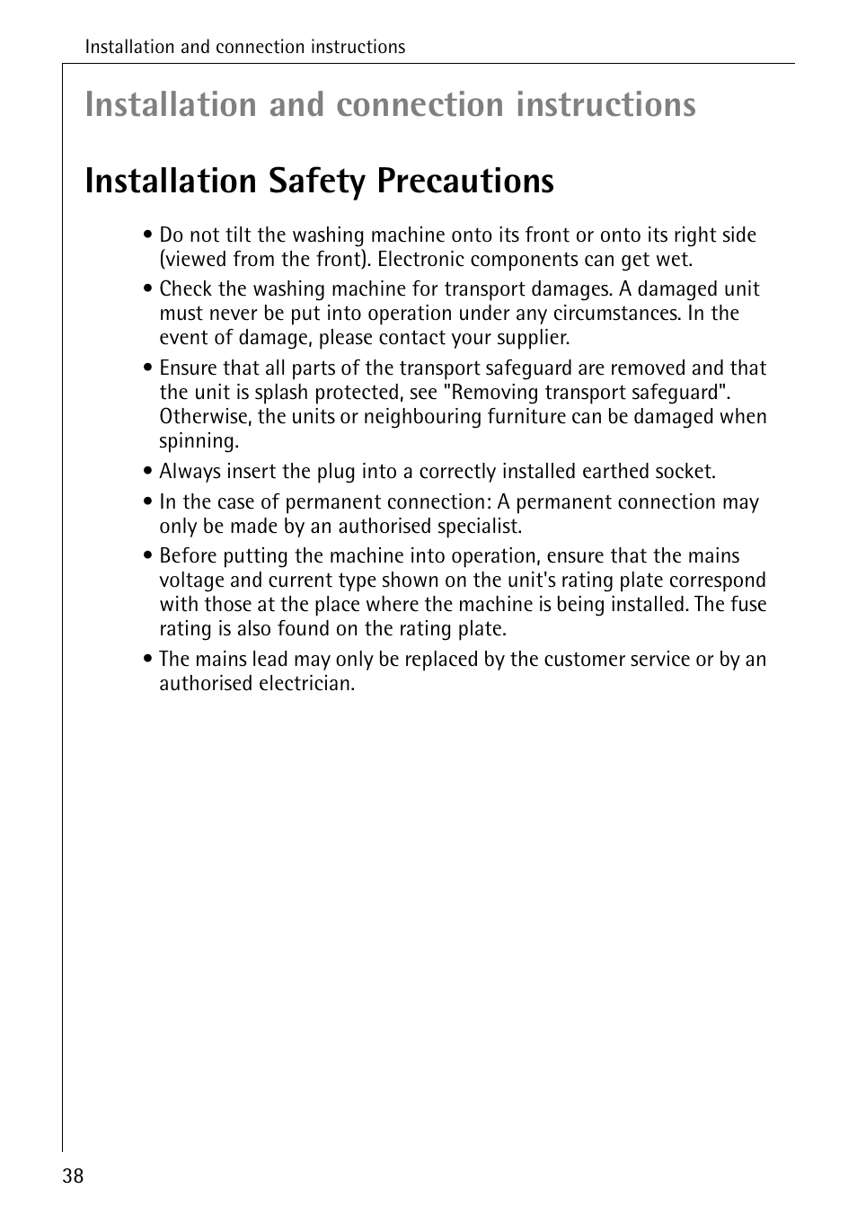 AEG OKO-LAVAMAT 70330 User Manual | Page 38 / 52