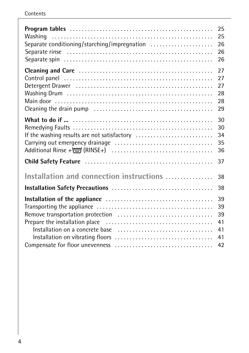 Installation and connection instructions | AEG OKO-LAVAMAT 70330 User Manual | Page 4 / 52