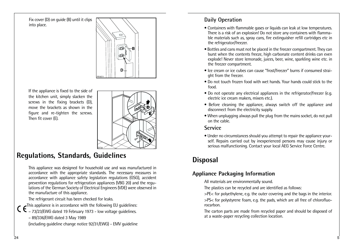 Disposal, Regulations, standards, guidelines | AEG SANTO C 7 18 41 I User Manual | Page 5 / 14