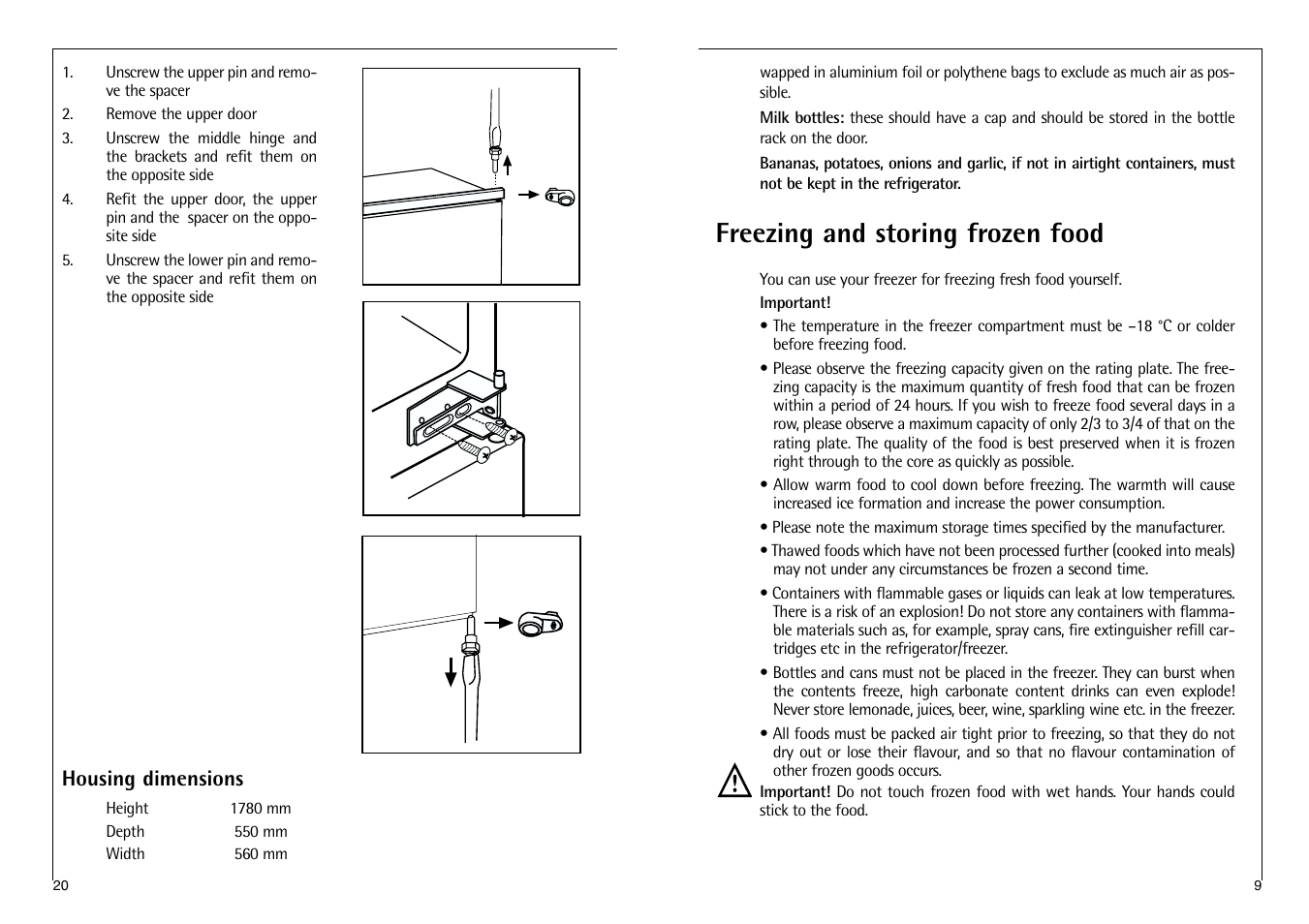 Freezing and storing frozen food | AEG SANTO C 7 18 41 I User Manual | Page 9 / 14