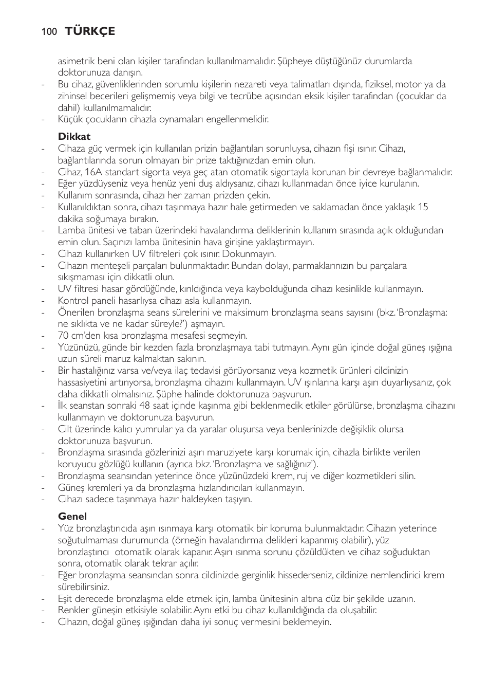 Dikkat, Genel, Elektromanyetik alanlar (emf) | Bronzlaşma ve sağlığınız | Philips Solárium de cuerpo entero plegable User Manual | Page 100 / 116