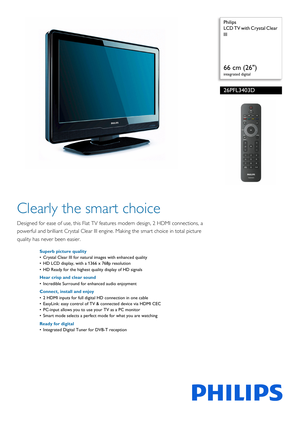 Philips TV LCD User Manual | 3 pages