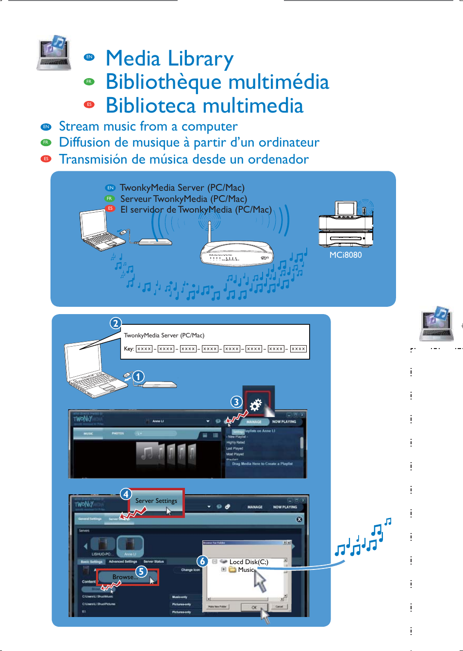 Twonkymedia server (pc/mac) | Philips Streamium Sistema Hi-Fi con componentes Wi-Fi User Manual | Page 17 / 28