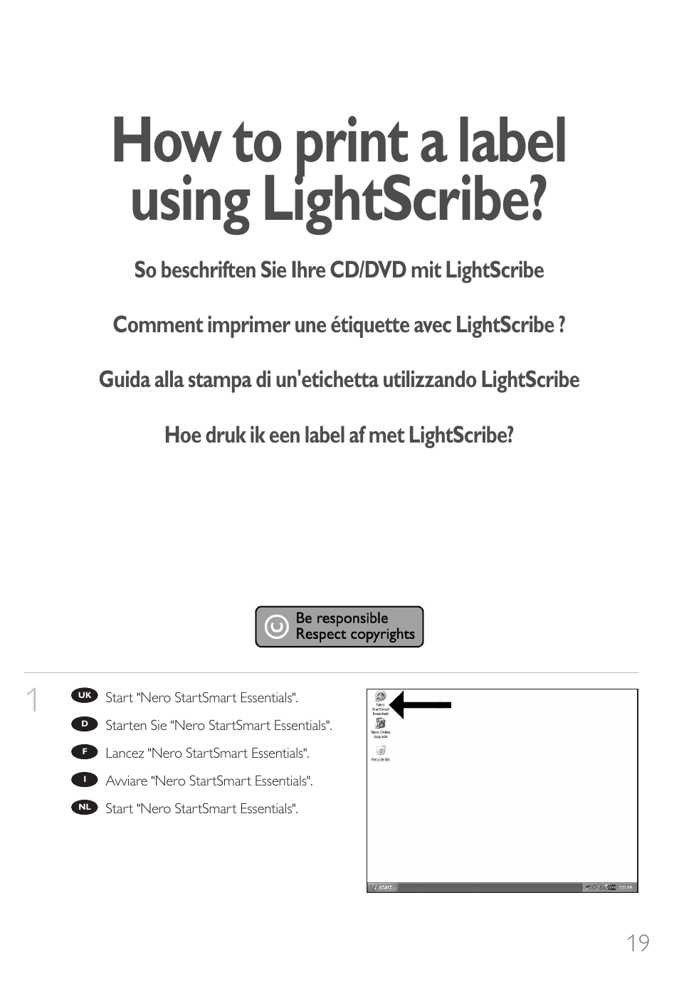 How to print a label using lightscribe | Philips Unidad interna User Manual | Page 19 / 88