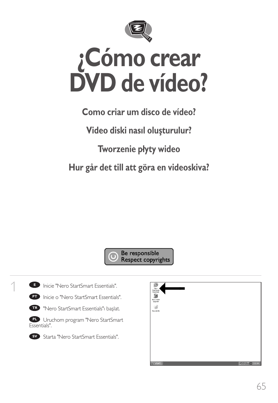 Cómo crear dvd de vídeo | Philips Unidad interna User Manual | Page 65 / 88