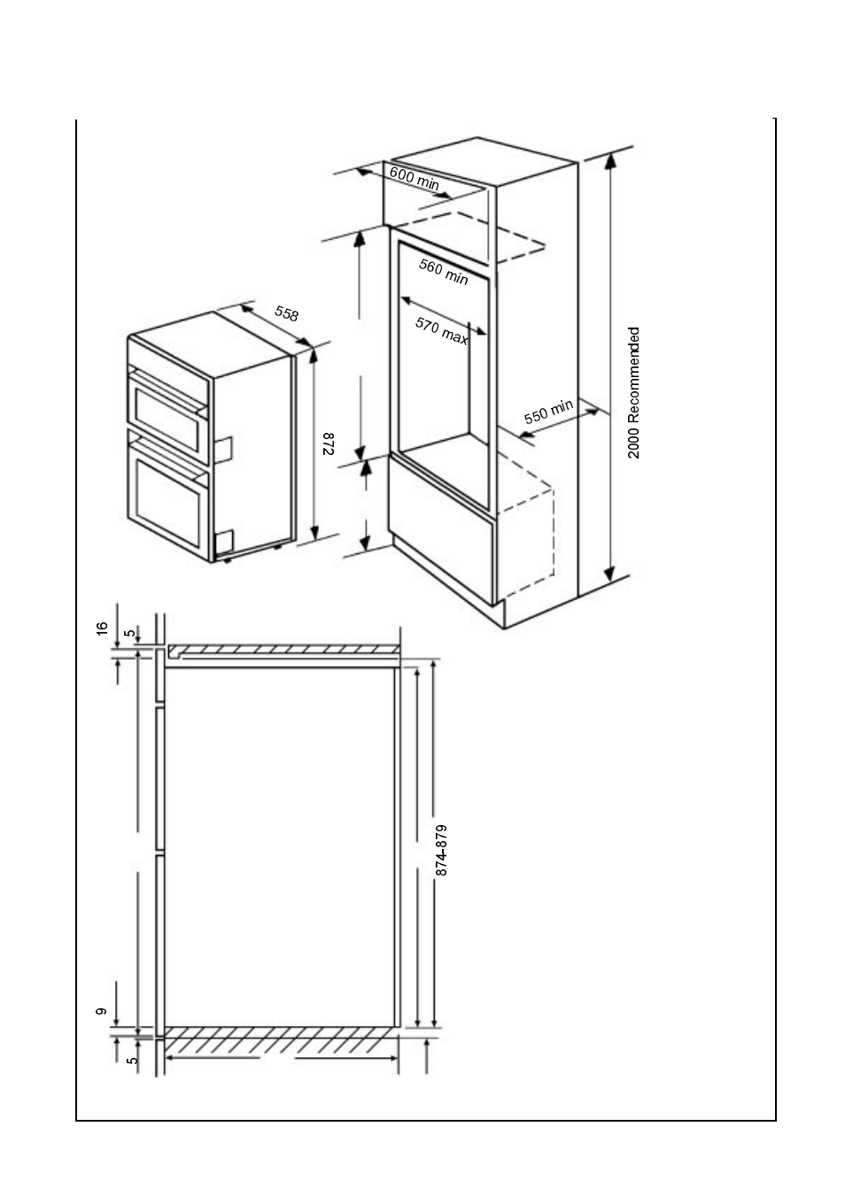 Recommended cabinet dimensions | AEG COMPETENCE D4100-1 User Manual | Page 42 / 48