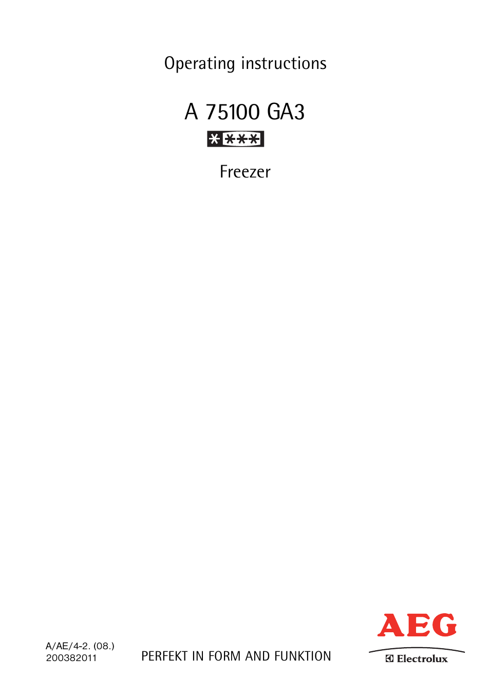AEG A 75100 GA3 User Manual | 12 pages