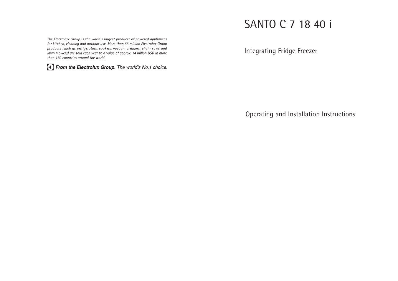 AEG SANTO C 7 18 40 I User Manual | 14 pages