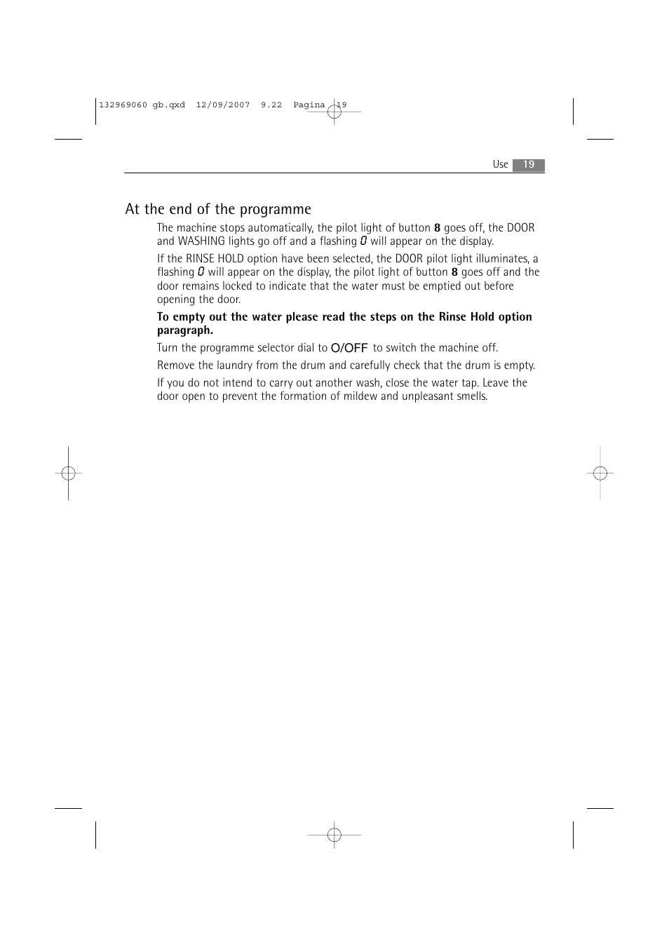At the end of the programme | AEG LAVAMAT 62840 User Manual | Page 19 / 52