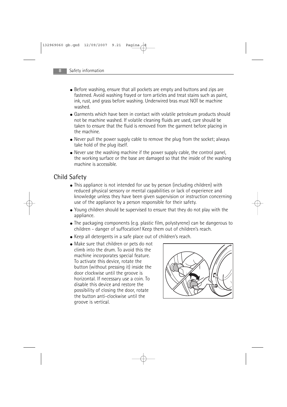 Child safety | AEG LAVAMAT 62840 User Manual | Page 8 / 52