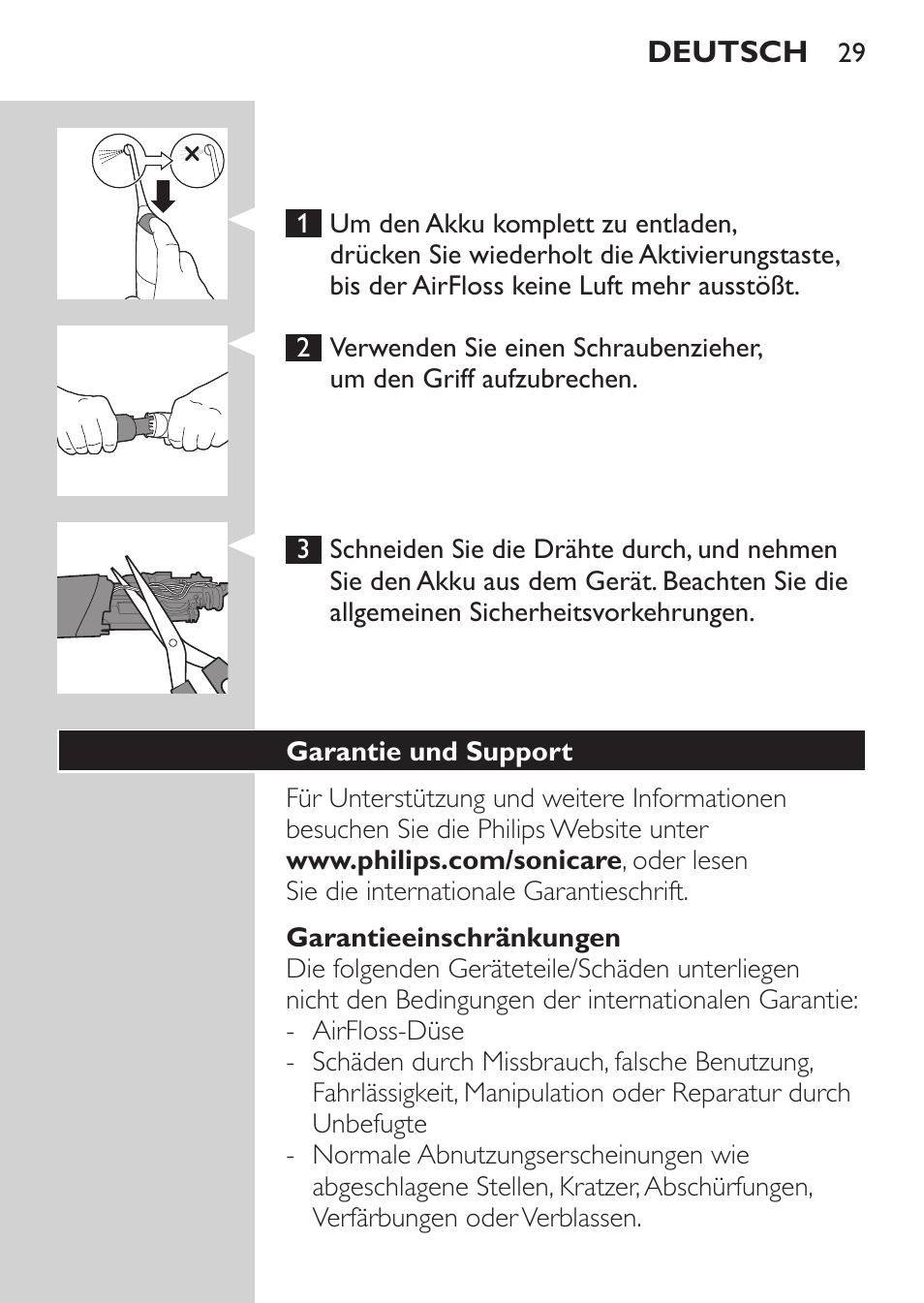 Philips Sonicare AirFloss Interdental - Recargable User Manual | Page 29 / 96