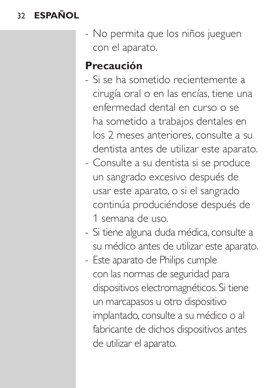 Philips Sonicare AirFloss Interdental - Recargable User Manual | Page 32 / 96