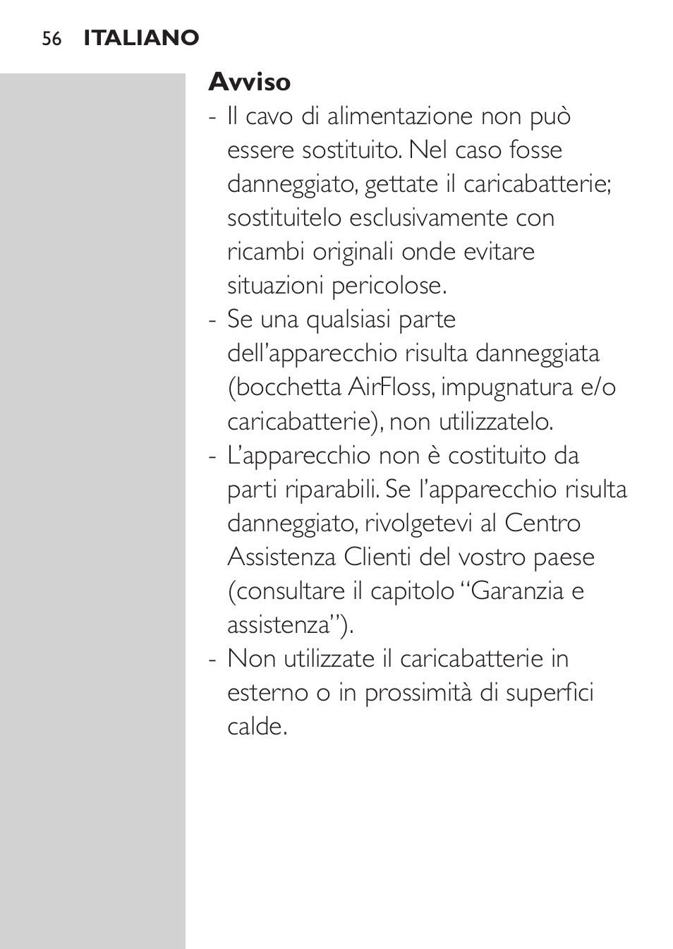 Philips Sonicare AirFloss Interdental - Recargable User Manual | Page 56 / 96