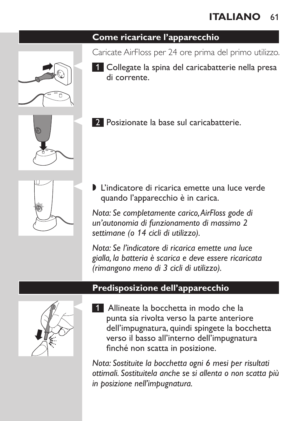 Philips Sonicare AirFloss Interdental - Recargable User Manual | Page 61 / 96