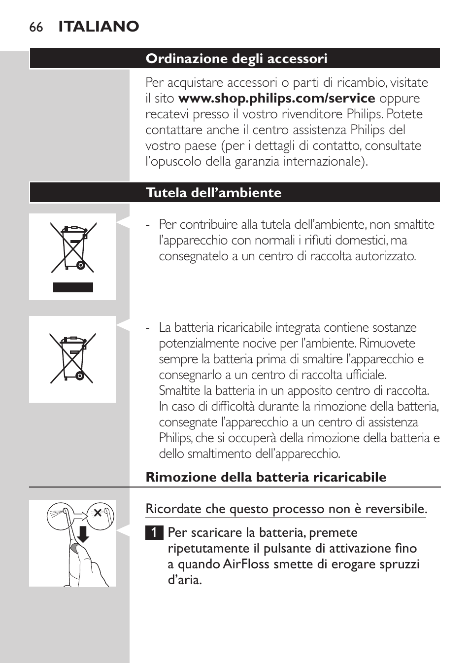 Philips Sonicare AirFloss Interdental - Recargable User Manual | Page 66 / 96