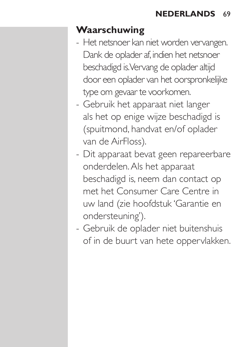 Philips Sonicare AirFloss Interdental - Recargable User Manual | Page 69 / 96