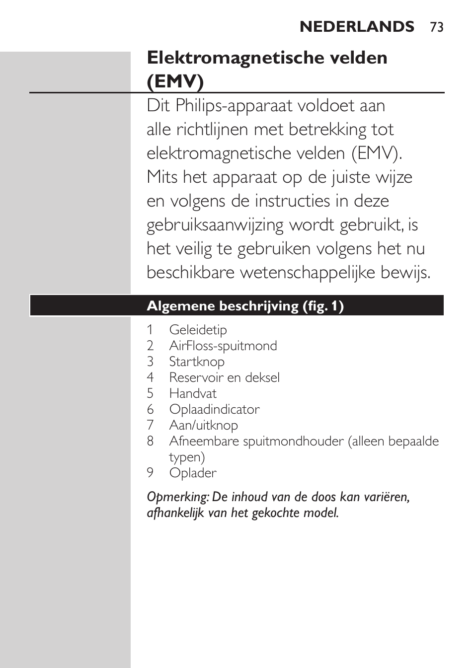 Philips Sonicare AirFloss Interdental - Recargable User Manual | Page 73 / 96