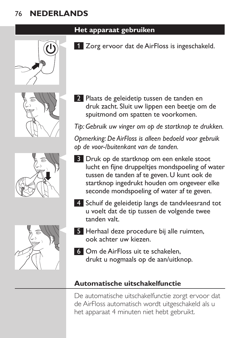 Philips Sonicare AirFloss Interdental - Recargable User Manual | Page 76 / 96