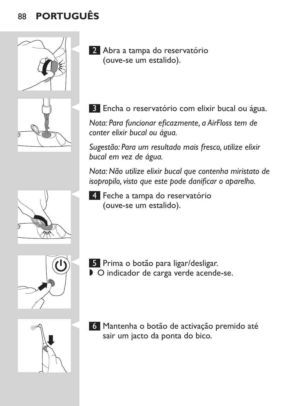 Philips Sonicare AirFloss Interdental - Recargable User Manual | Page 88 / 96