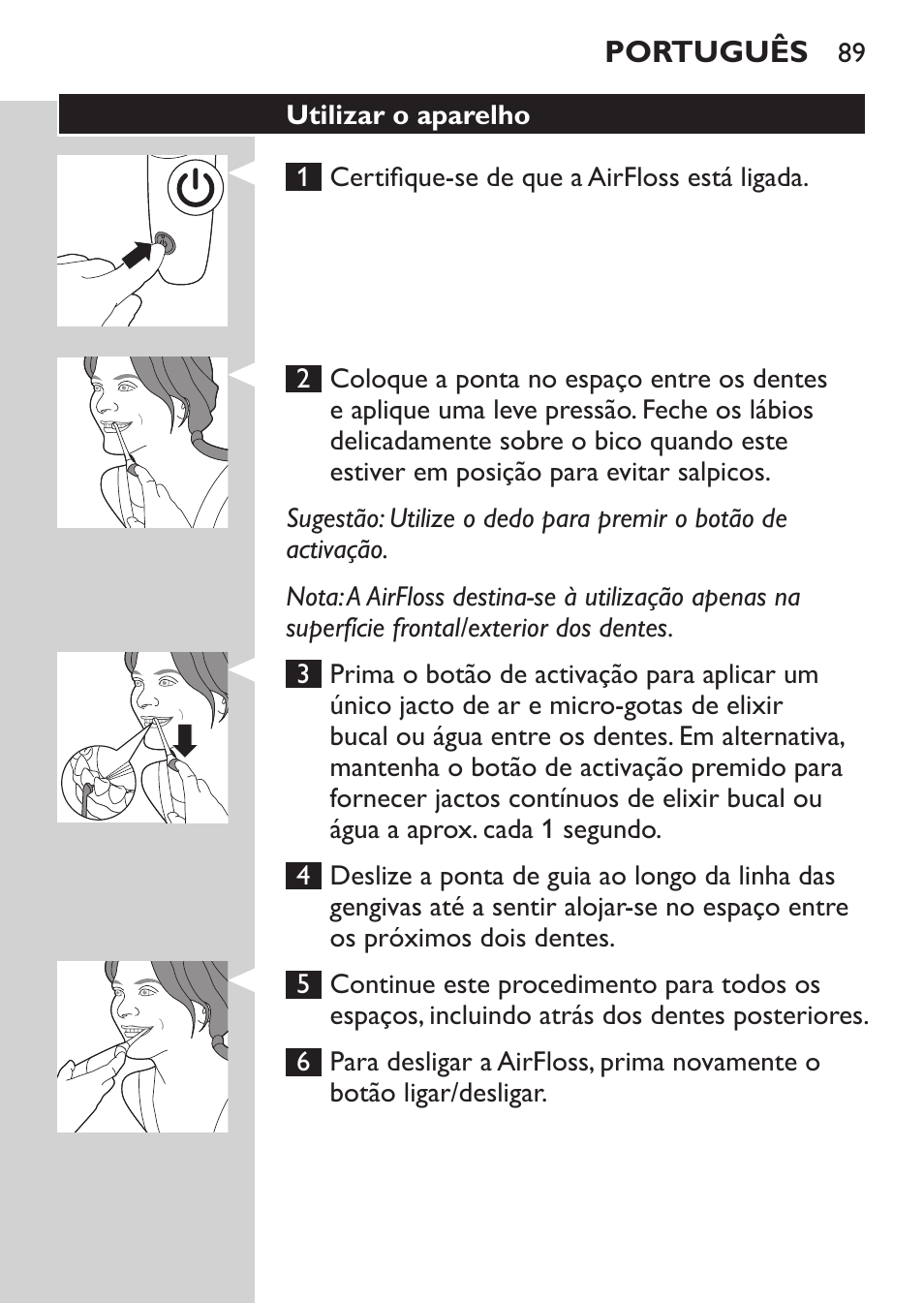 Philips Sonicare AirFloss Interdental - Recargable User Manual | Page 89 / 96