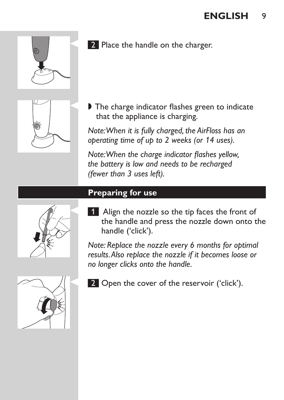 Philips Sonicare AirFloss Interdental - Recargable User Manual | Page 9 / 96