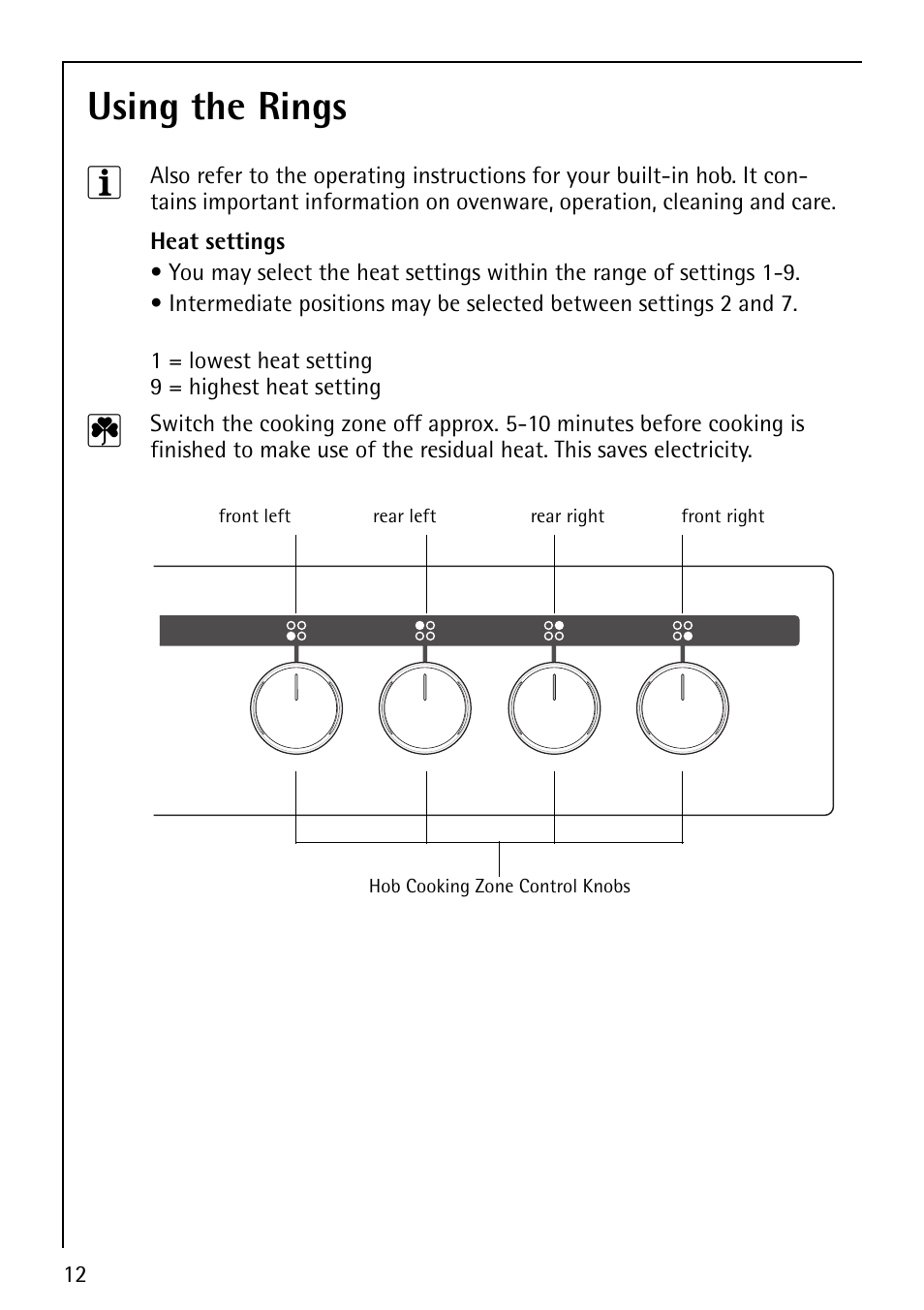 Using the rings 3 | AEG COMPETENCE E1100-4 User Manual | Page 12 / 48