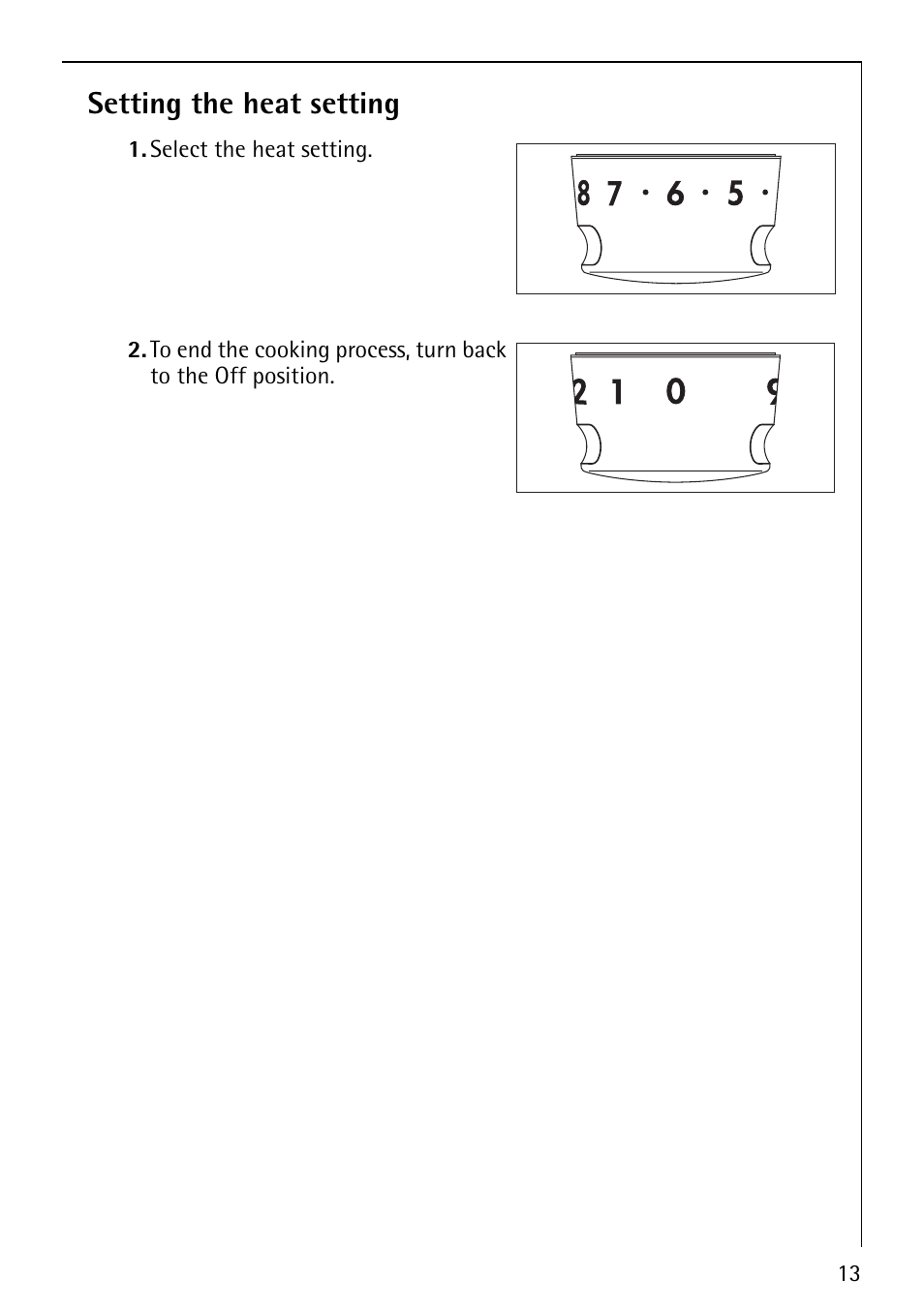 Setting the heat setting | AEG COMPETENCE E1100-4 User Manual | Page 13 / 48