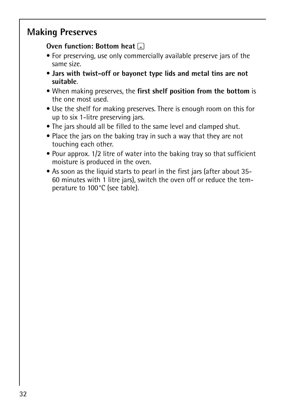 Making preserves | AEG COMPETENCE E1100-4 User Manual | Page 32 / 48