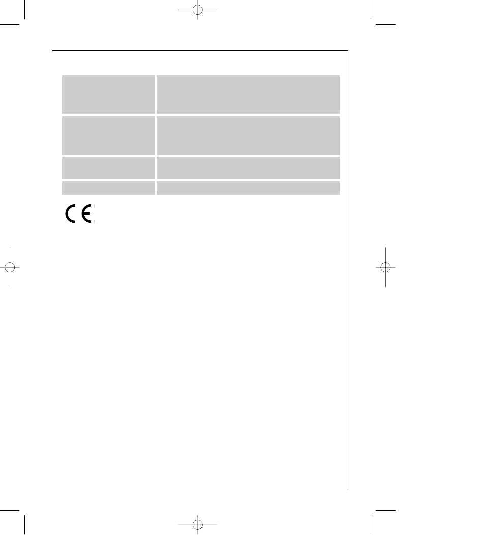 Technical specifications | AEG FAVORIT 44060 VIL User Manual | Page 39 / 48