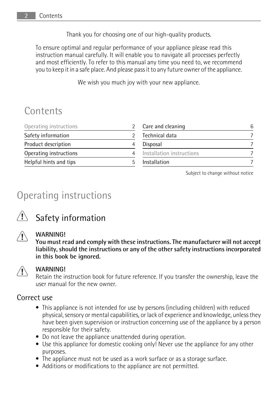 AEG 33620 DK-M User Manual | Page 2 / 12