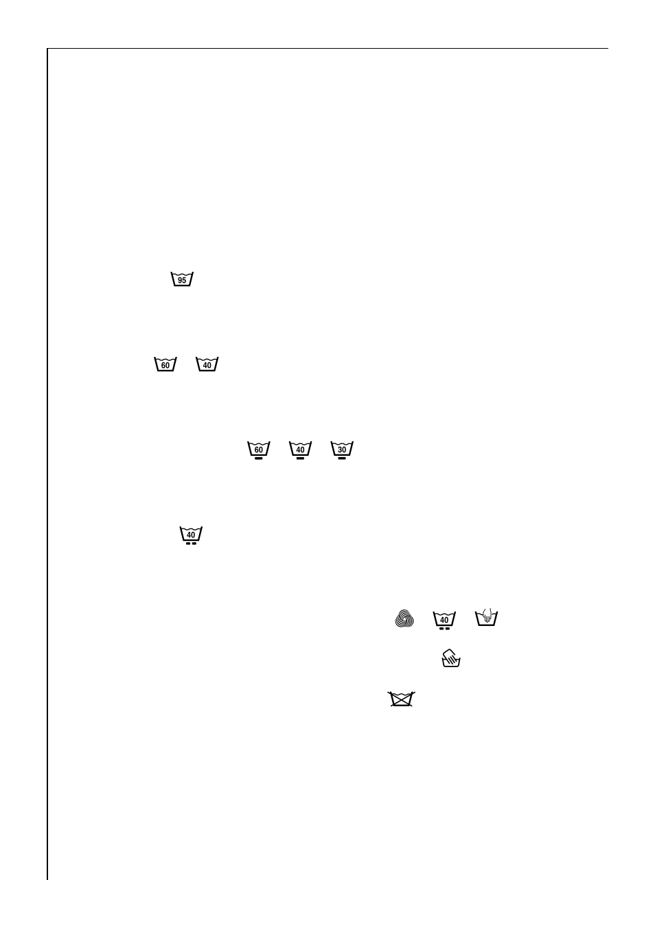 Washing types and care symbols, Detergents and conditioners | AEG 72620 User Manual | Page 14 / 52