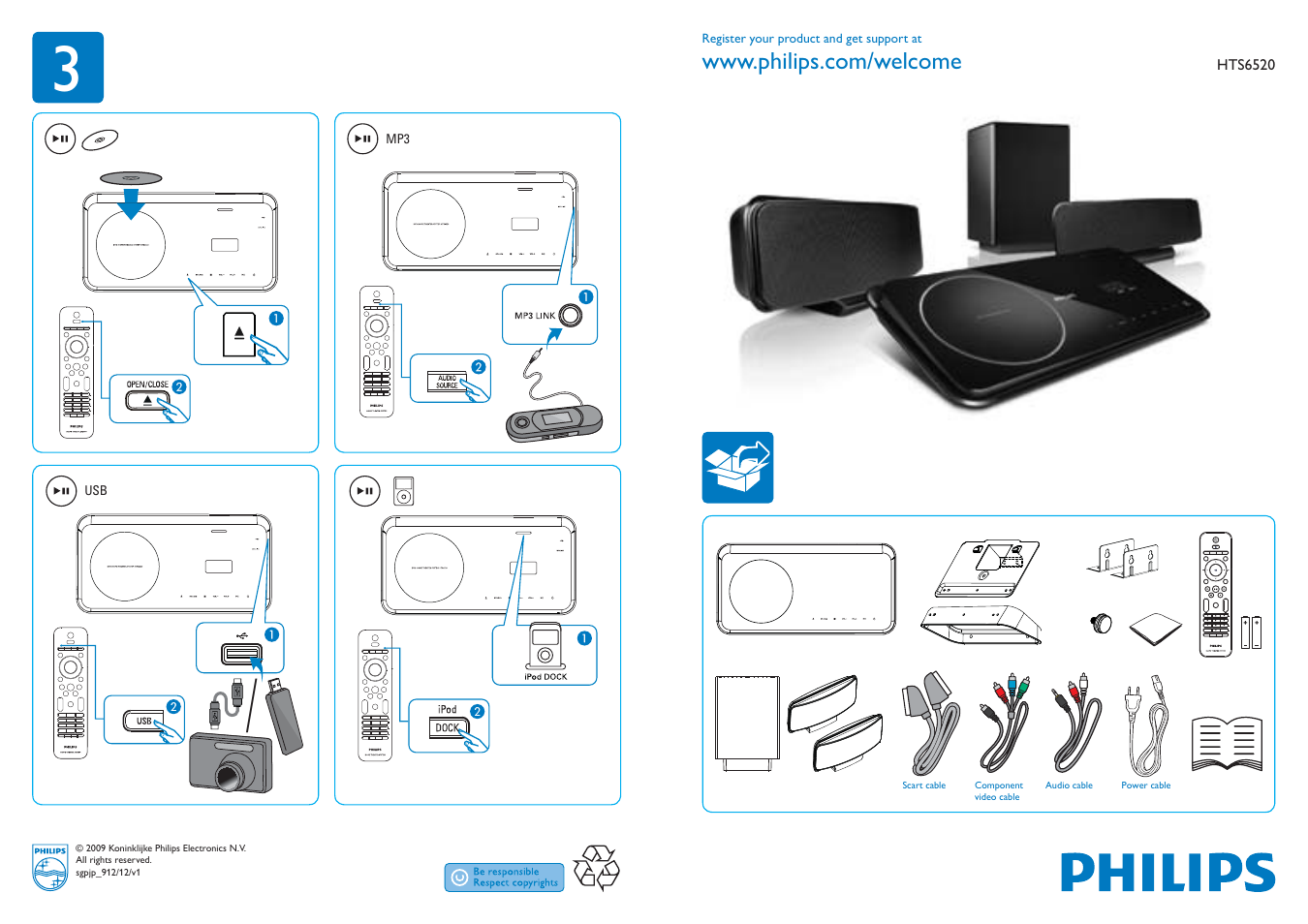 Philips Sistemas de cine en casa 2.1 User Manual | 2 pages