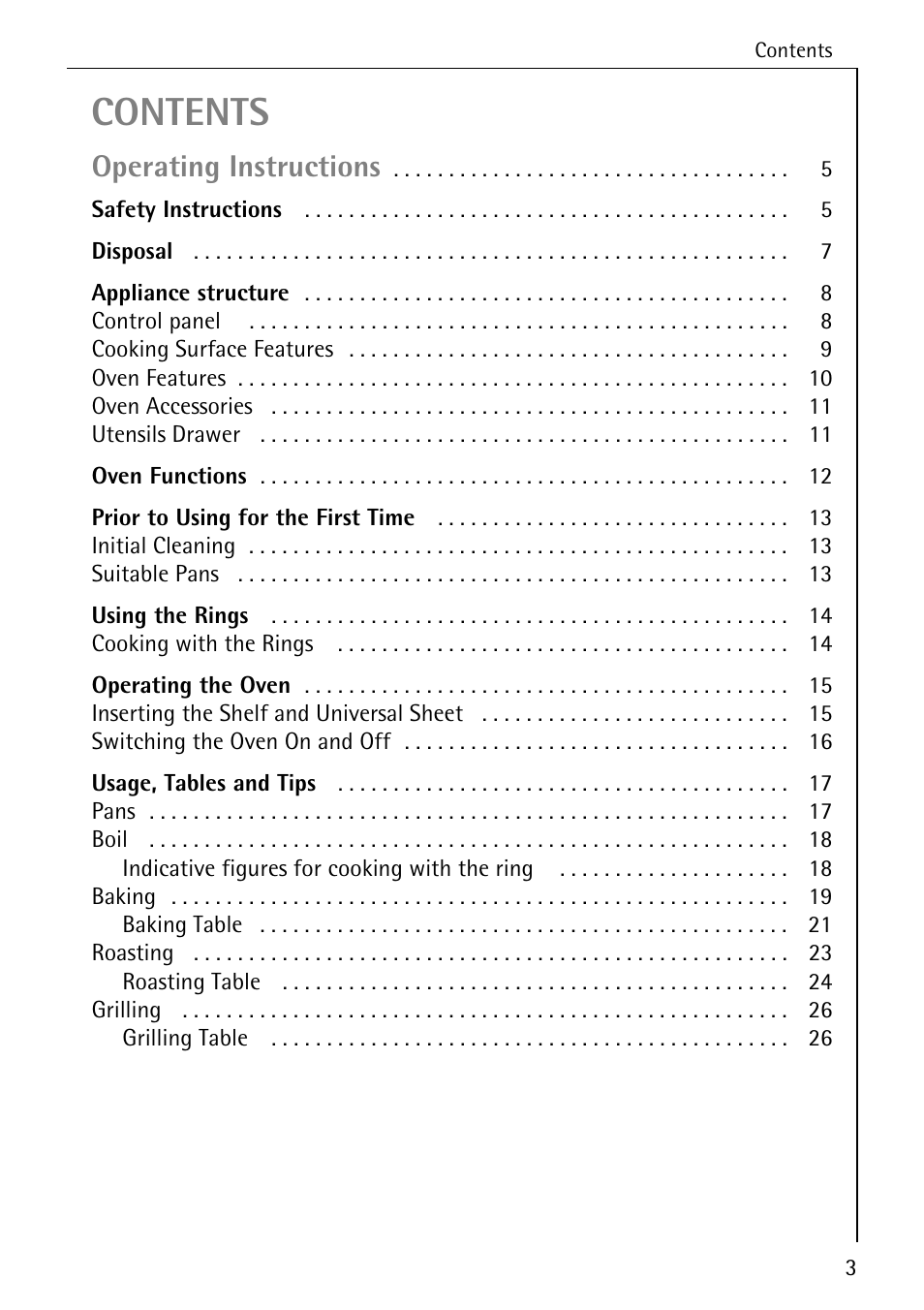 AEG COMPETENCE 2003 F User Manual | Page 3 / 40