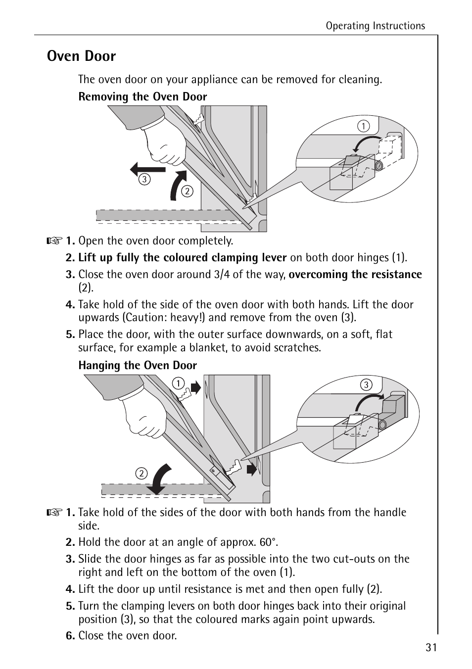 Oven door | AEG COMPETENCE 2003 F User Manual | Page 31 / 40