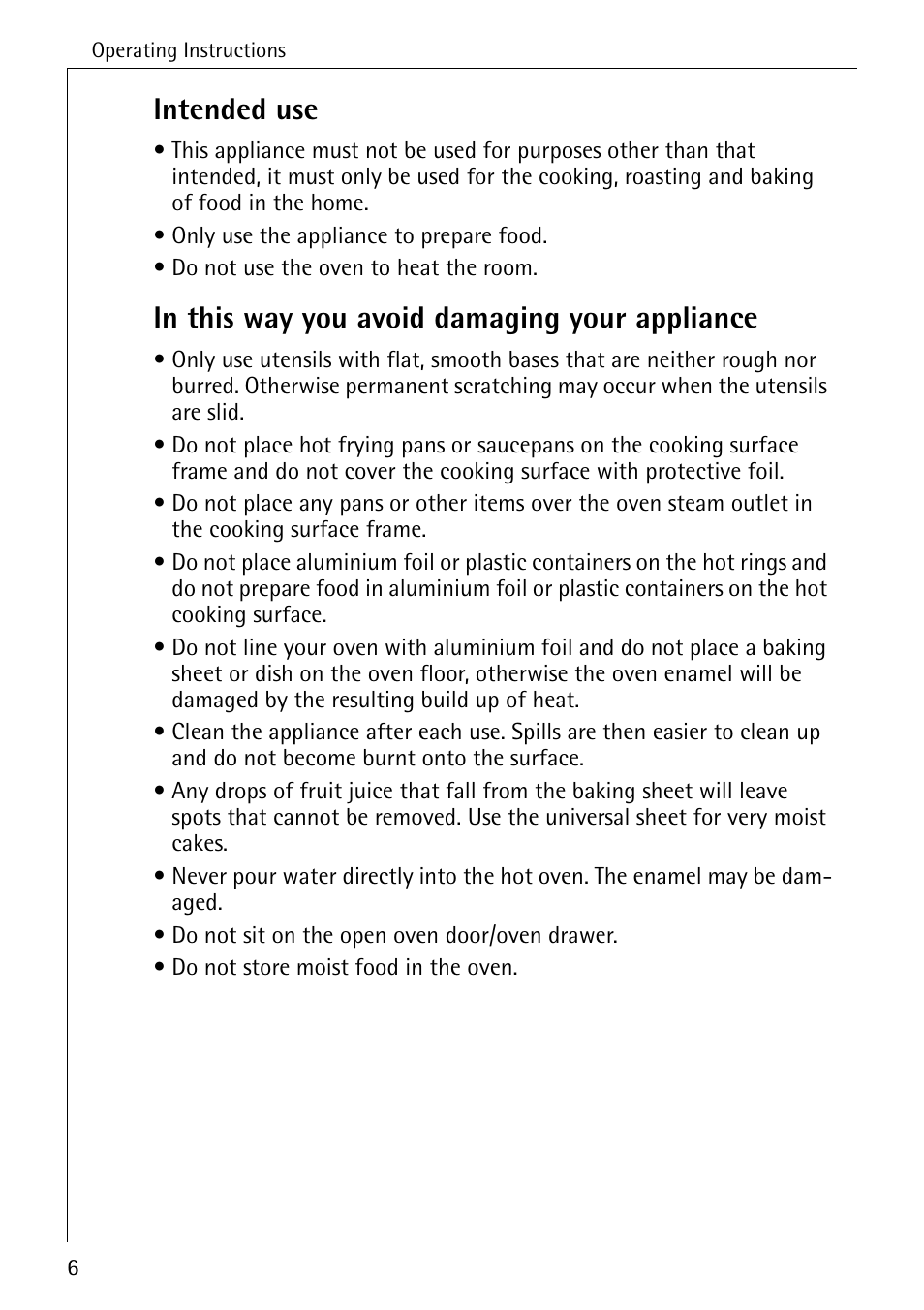 Intended use | AEG COMPETENCE 2003 F User Manual | Page 6 / 40