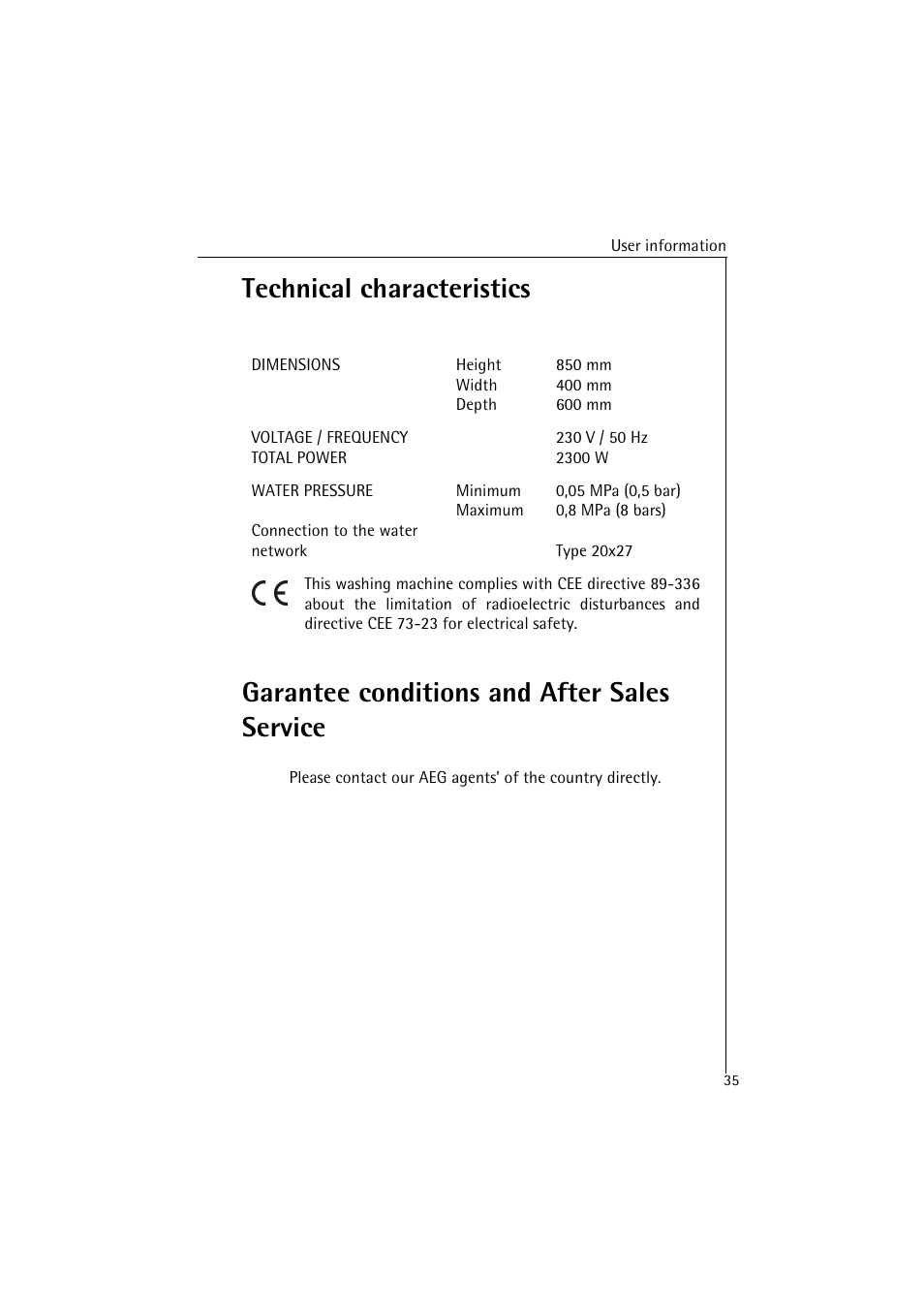 AEG LAVAMAT 47380 User Manual | Page 35 / 36