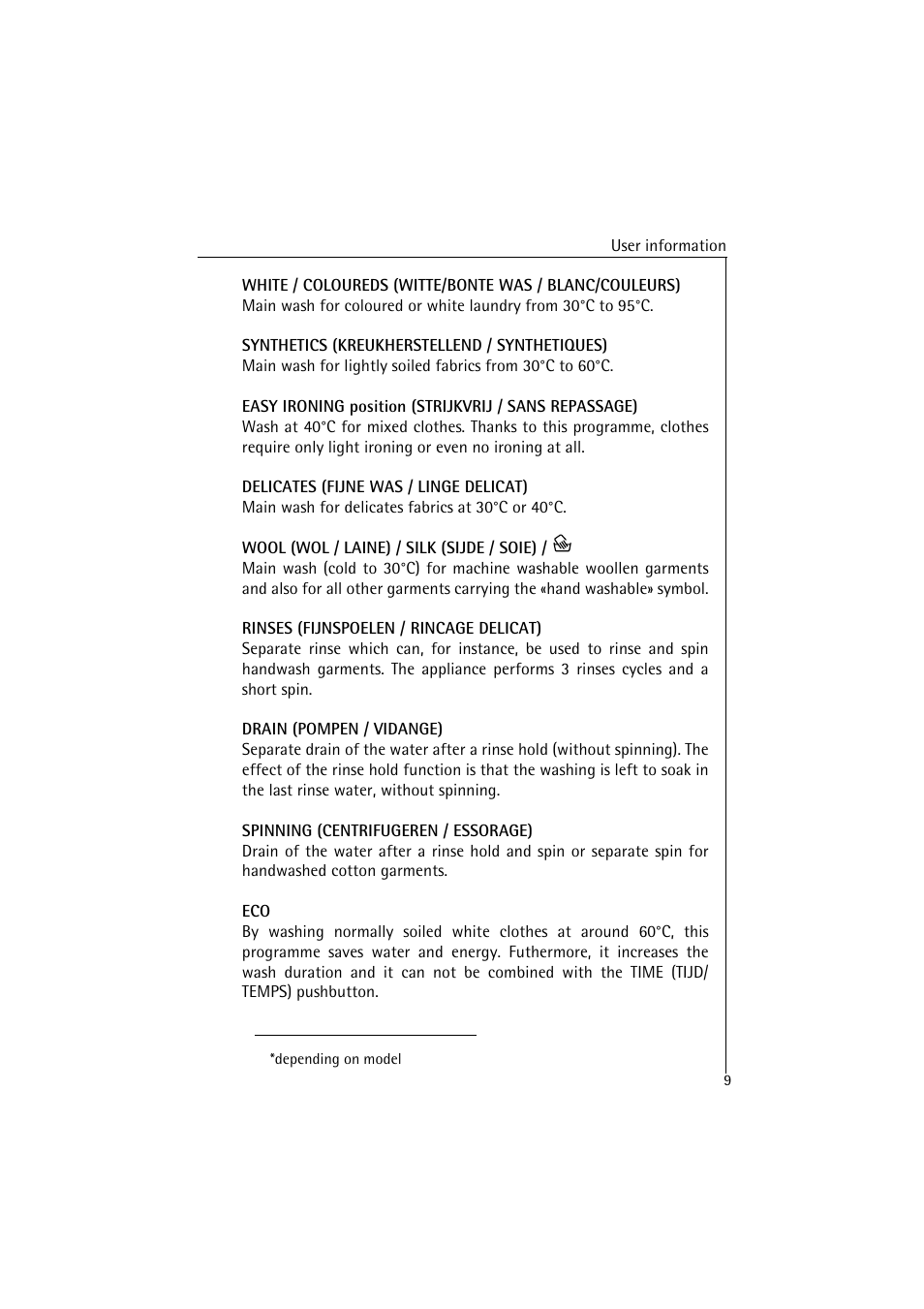 AEG LAVAMAT 47380 User Manual | Page 9 / 36