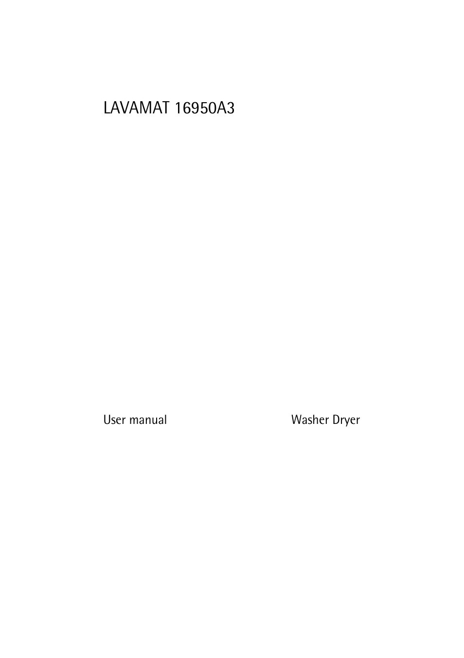 AEG LAVAMAT 16950A3 User Manual | 44 pages