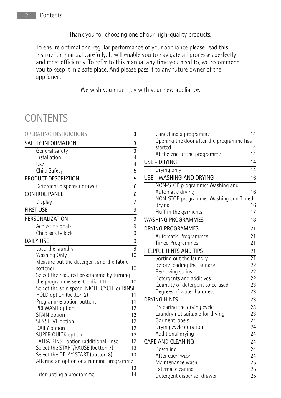 AEG LAVAMAT 16950A3 User Manual | Page 2 / 44