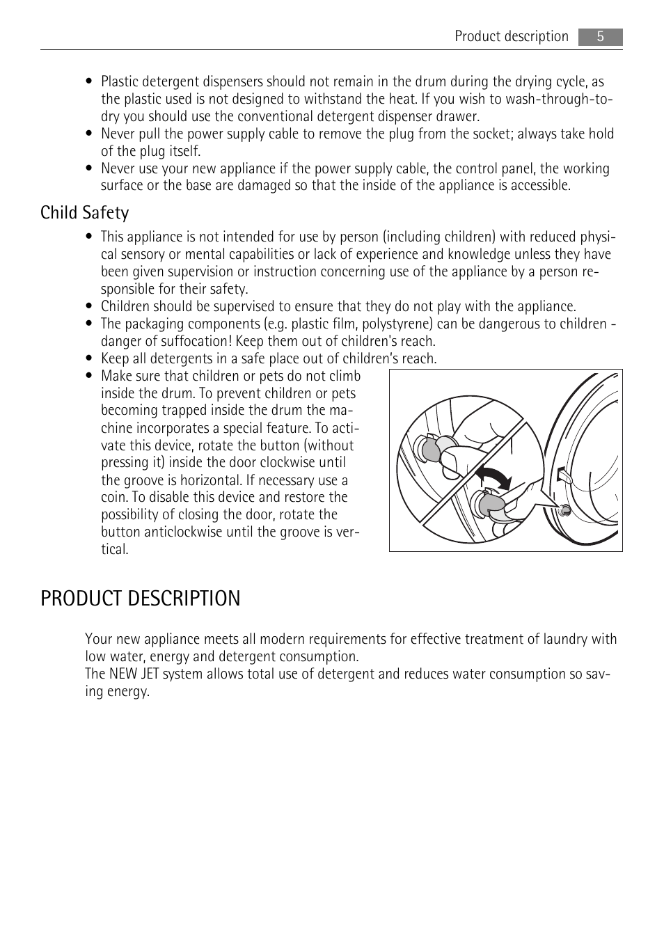 Product description, Child safety | AEG LAVAMAT 16950A3 User Manual | Page 5 / 44