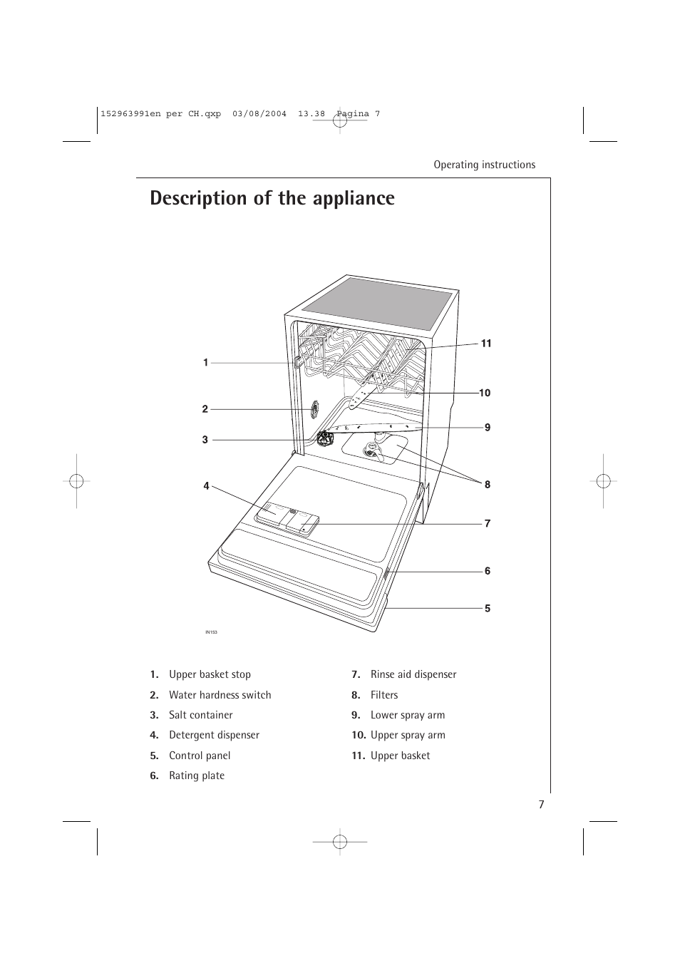 Description of the appliance | AEG FAVORIT 88070 VIL, User Manual | Page 7 / 44