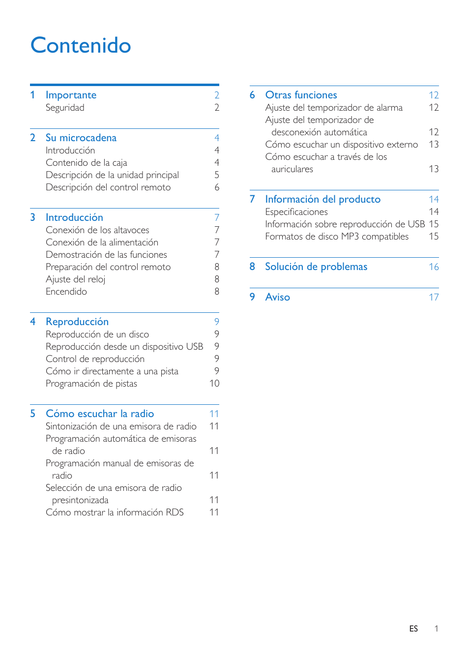 Philips Microcadena User Manual | Page 3 / 20