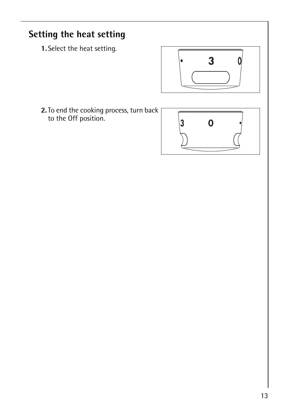 Setting the heat setting | AEG 30006FF User Manual | Page 13 / 44