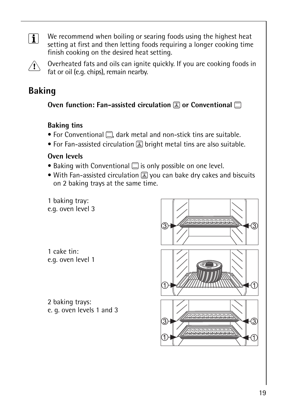 Baking | AEG 30006FF User Manual | Page 19 / 44