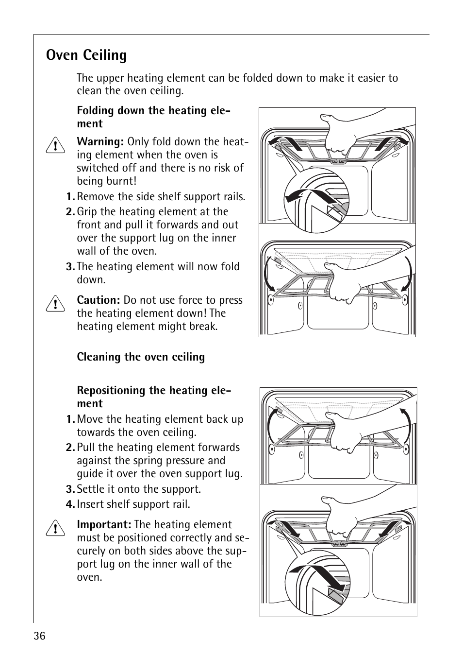 Oven ceiling | AEG 30006FF User Manual | Page 36 / 44