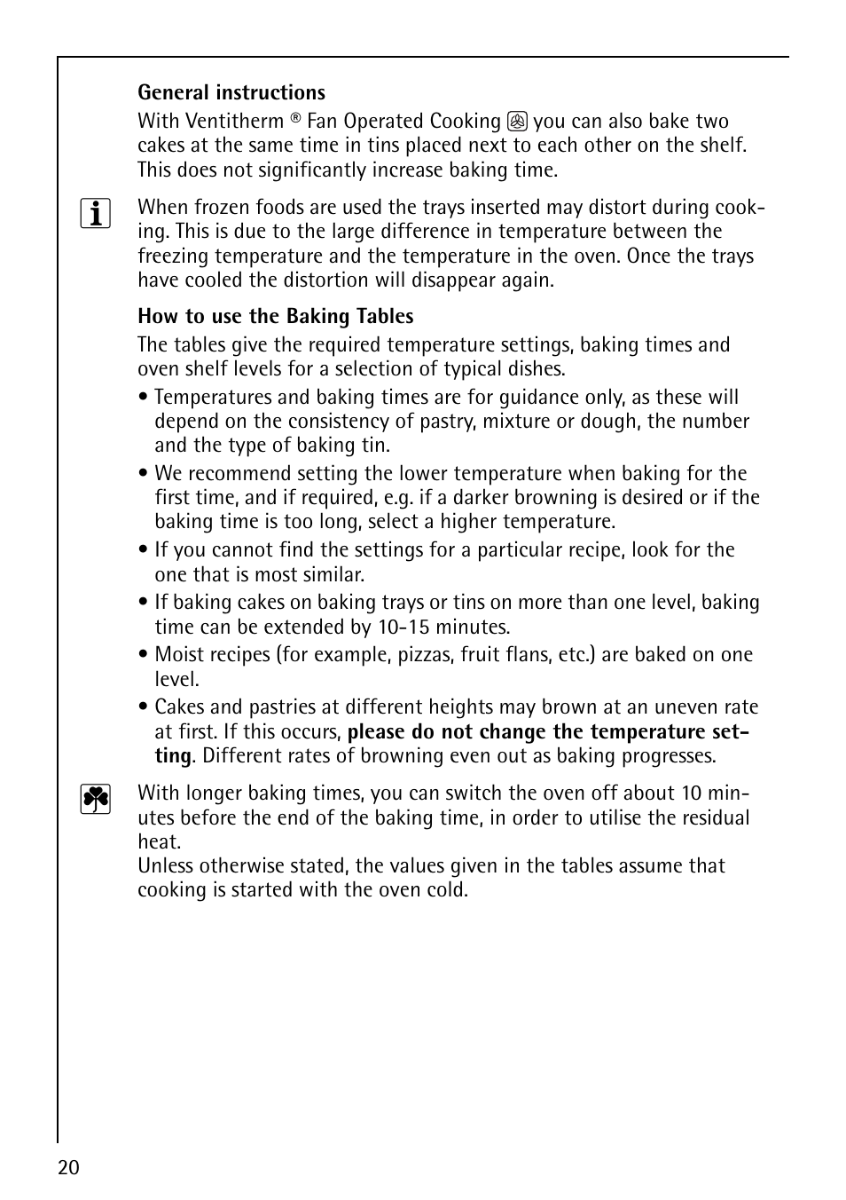 AEG COMPETENCE B1180-4 User Manual | Page 20 / 44